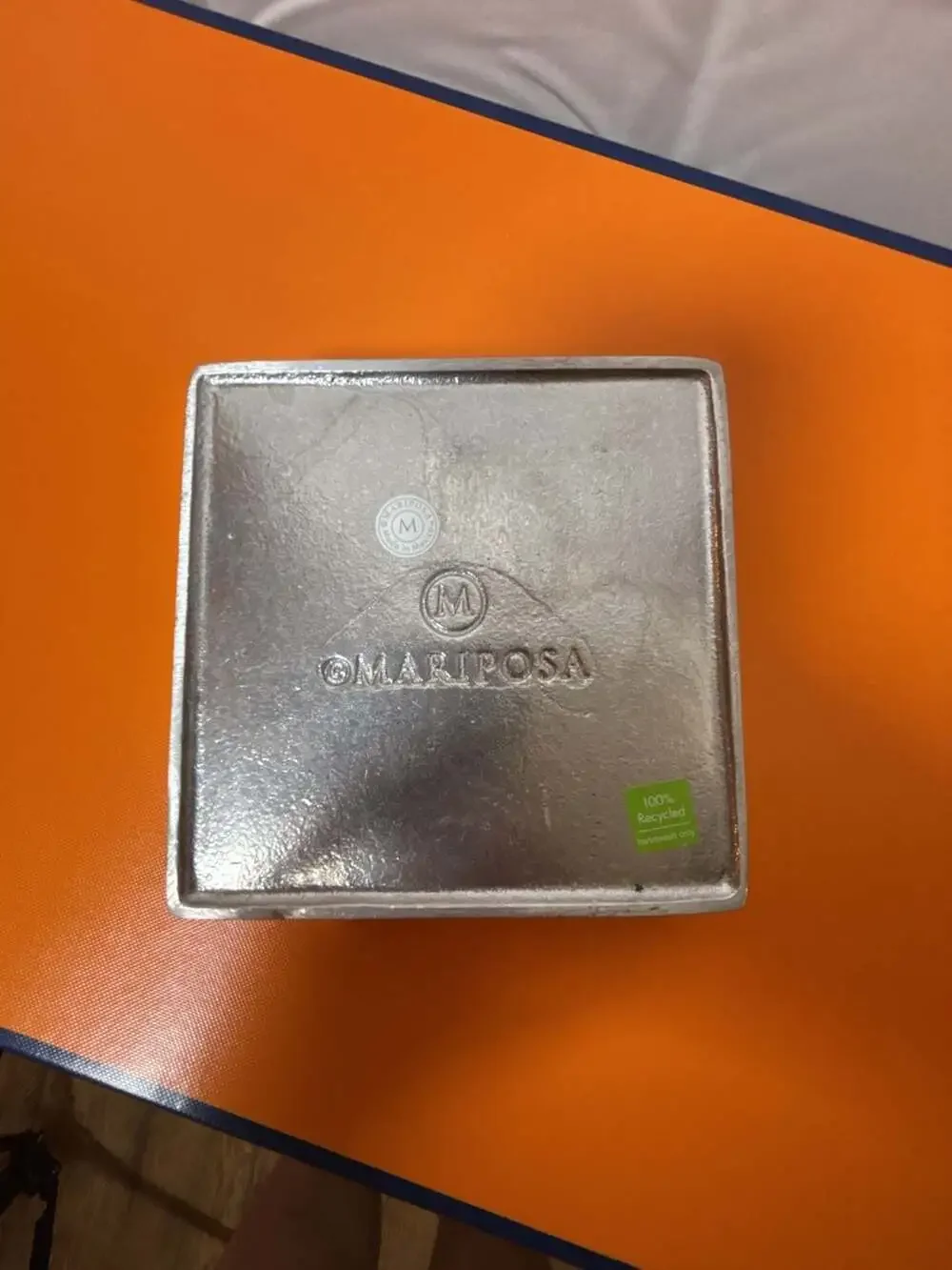 Mariposa Bamboo Pattern Aluminum Square Cocktail Napkin Holder